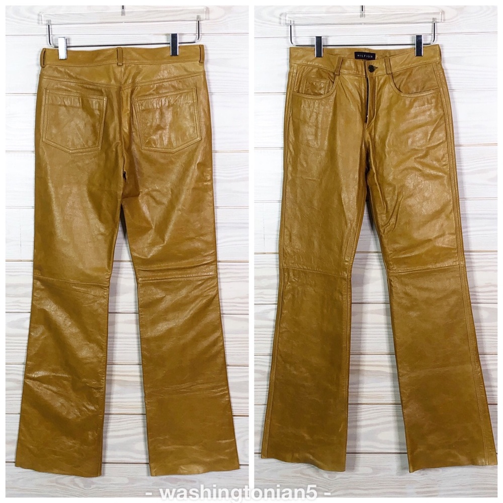 ❤️SOLD❤️ Tommy Hilfiger Genuine Leather Pants - Picture 1 of 8